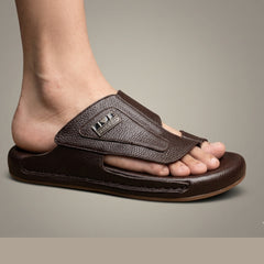 XeeGo X-019 | Premium Textured Toe-Loop Slide - Brown