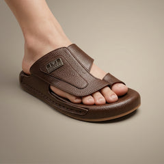 XeeGo X-019 | Premium Textured Toe-Loop Slide - Brown