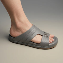 XeeGo X-033 | Premium Textured T-Strap Slide - Gray