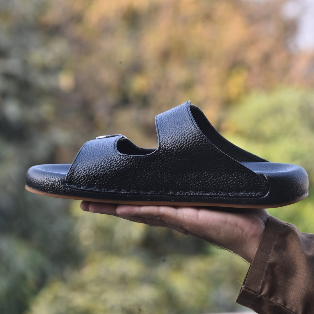 X 017 - XeeGo Dual Buckle Comfort Slides – Black (Offer)