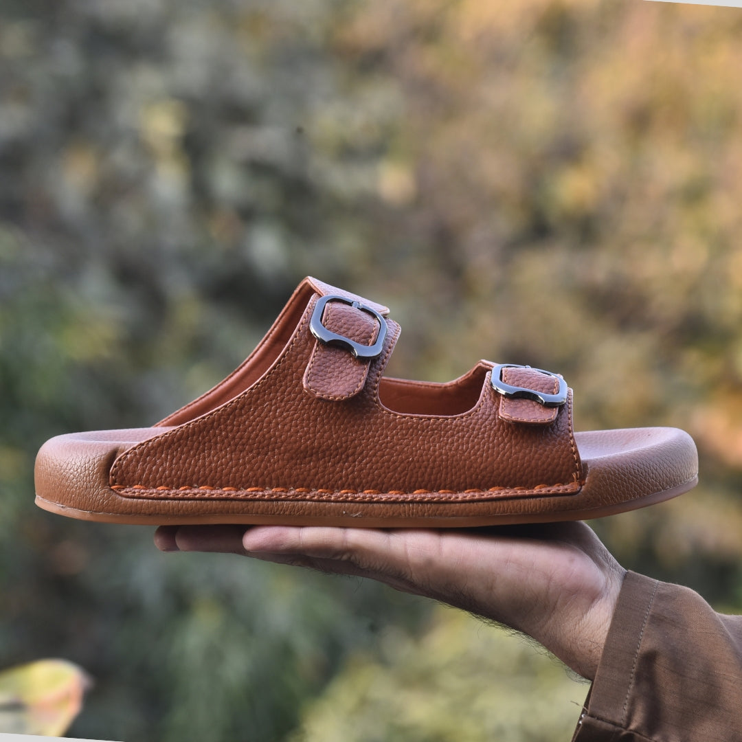X 017 - XeeGo Dual Buckle Comfort Slides – Mustard (Offer)