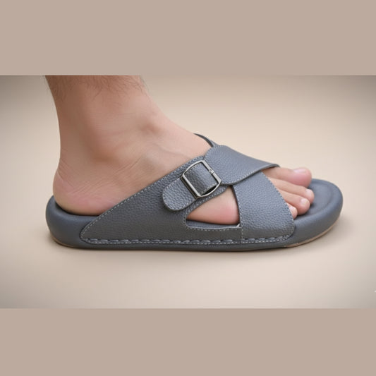 X 025 - XeeGo Cross Strap Comfort Slides – Gray