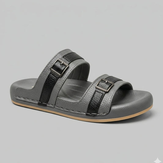 X 026 - XeeGo Classic Double Strap Comfort Sandals – Gray
