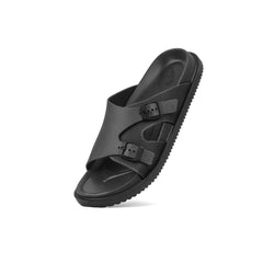 X 012- Men’s Adjustable Double Buckle Comfort Slides - Black