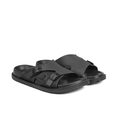 X 012- Men’s Adjustable Double Buckle Comfort Slides - Black