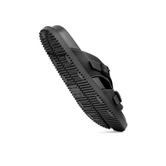 X 012- Men’s Adjustable Double Buckle Comfort Slides - Black