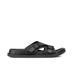 X 012- Men’s Adjustable Double Buckle Comfort Slides - Black