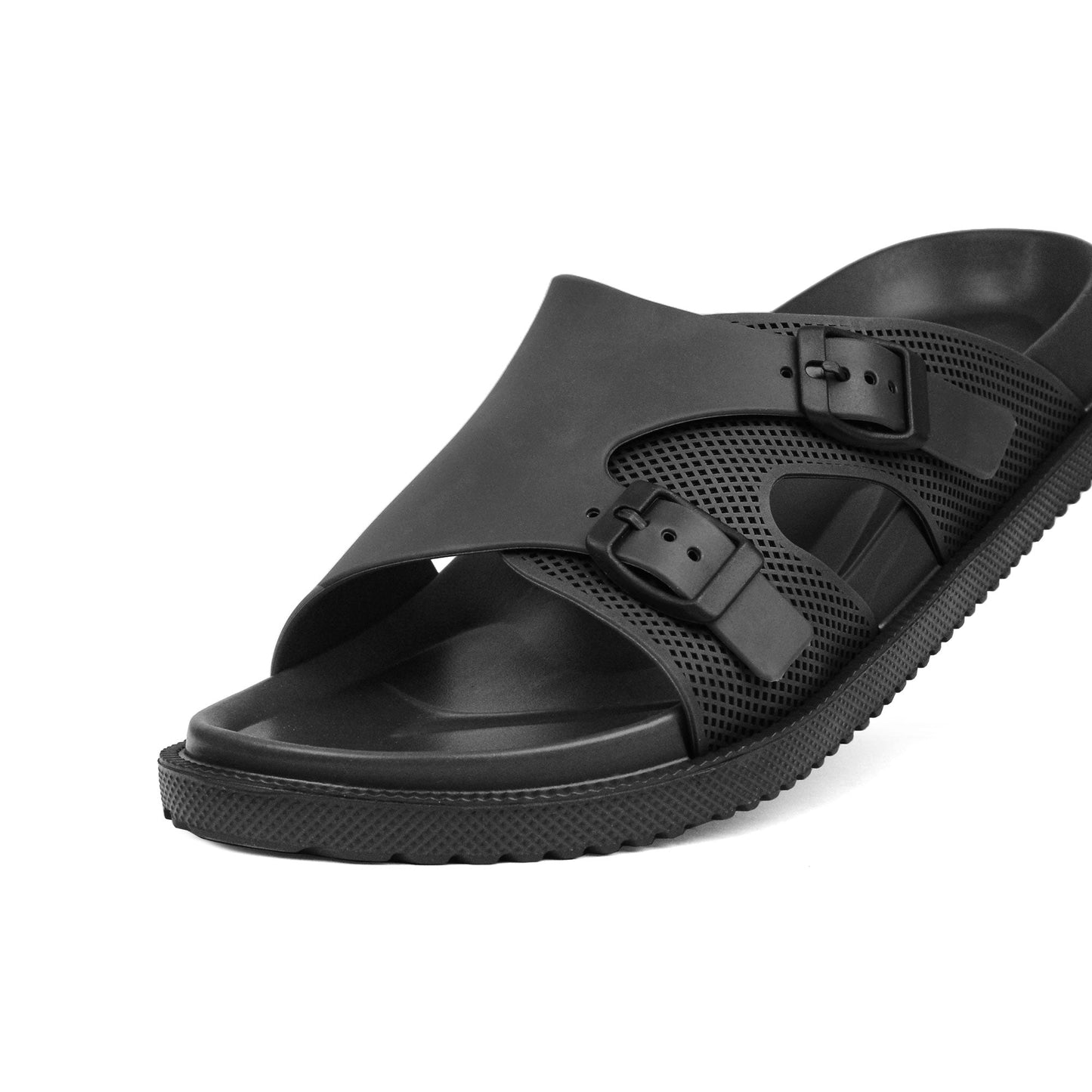 X 012- Men’s Adjustable Double Buckle Comfort Slides - Black
