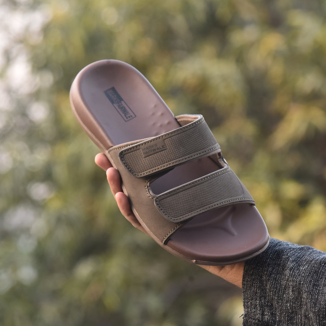X 2109- Executive Comfort Dual-Strap Slides – CAMEL