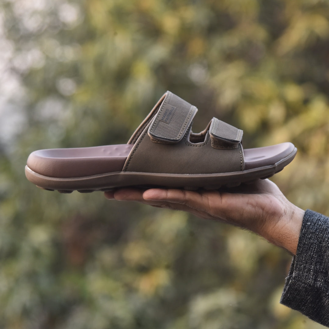 X 2109- Executive Comfort Dual-Strap Slides – CAMEL