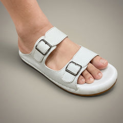 X 017 - XeeGo Dual Buckle Comfort Slides – White