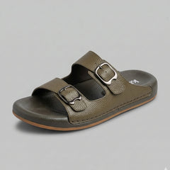 X 017 - XeeGo Dual Buckle Comfort Slides – Olive