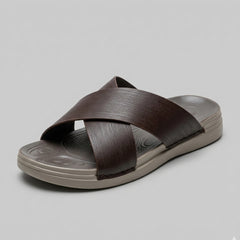 XeeGo X-45 | Cross-Strap Textured Slide - Brown